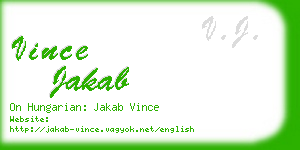 vince jakab business card